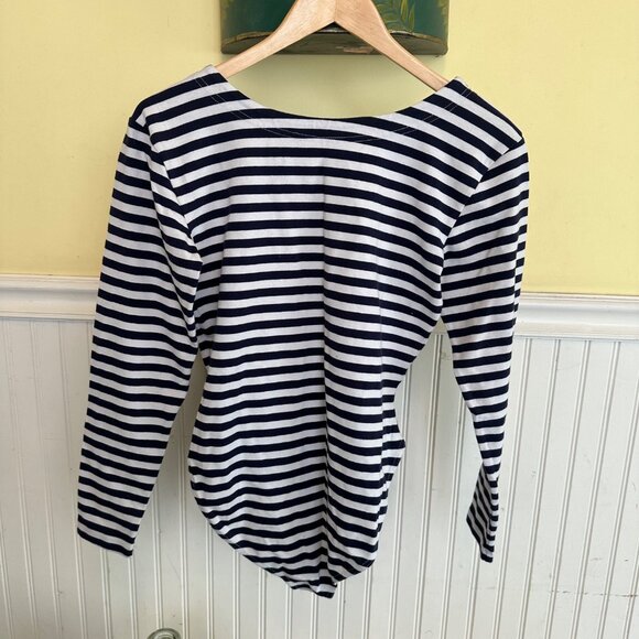 The Limited vintage 90s Striped Navy & White Long-Sleeve Bodysuit - Picture 2 of 5
